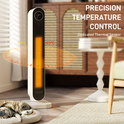 2000W Ceramic Electric Heater with Fan, Timer, Oscillation - White / Black