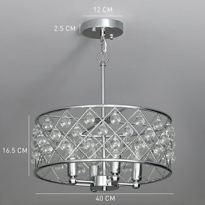 51 Crystallite Four-Bulb Chandelier - Silver-Tone