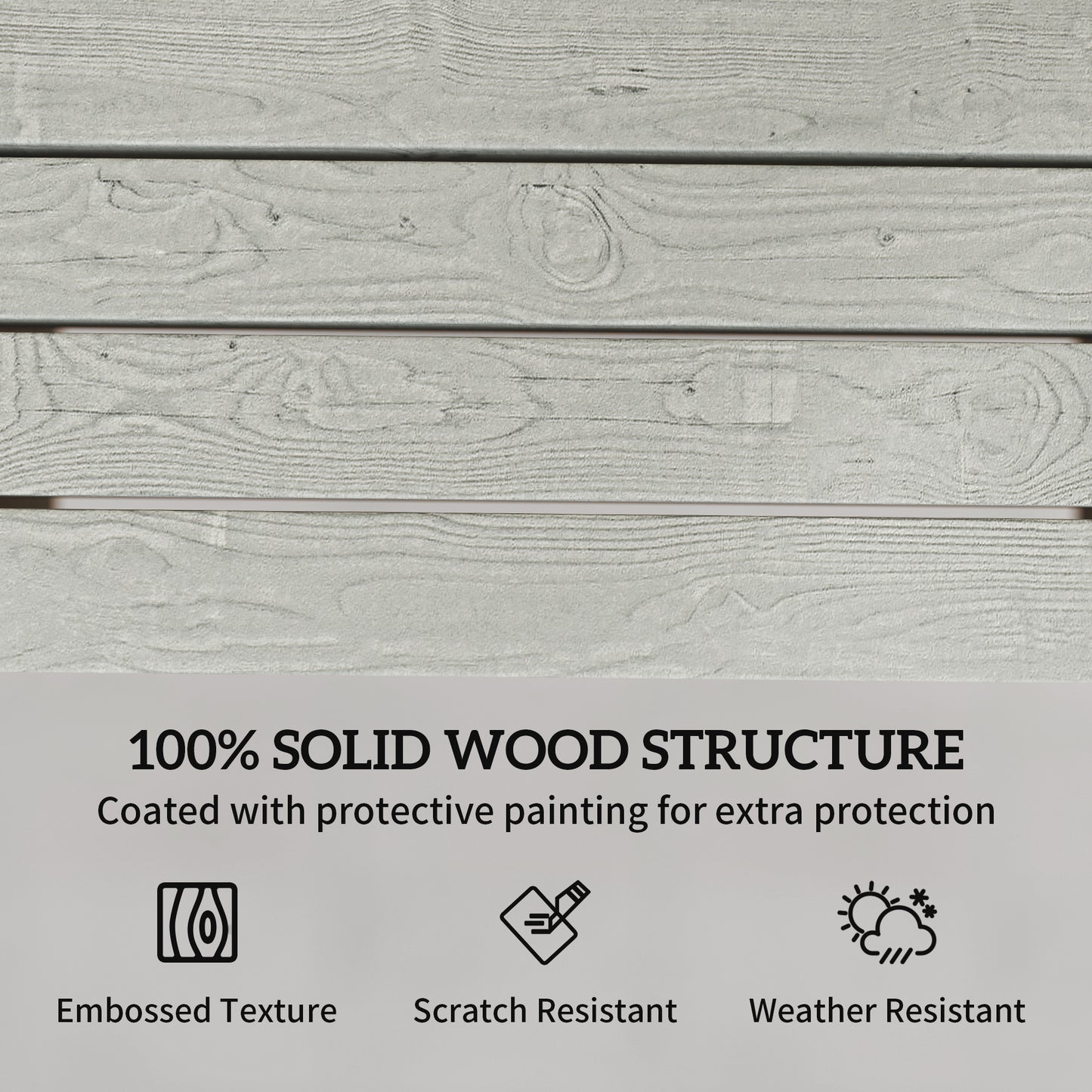 Wooden Jack & Jill Garden Loveseat | Integrated Centre Table | Embossed Fir Wood | Angled Backrest | Slatted | 300kg | 149x67x94cm | Grey