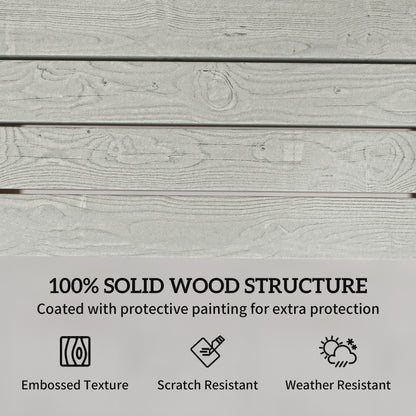 Wooden Jack & Jill Garden Loveseat | Integrated Centre Table | Embossed Fir Wood | Angled Backrest | Slatted | 300kg | 149x67x94cm | Grey