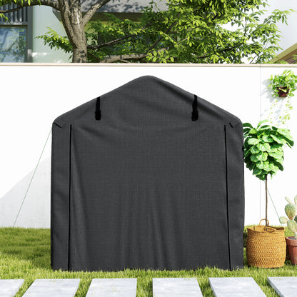 2.2 x 1.6 m Garden Storage Tent, Waterproof Anti-UV Bike Tent with Roll-up Zipper Door, Galvanised Outdoor Storage Shelter Carport for Bike