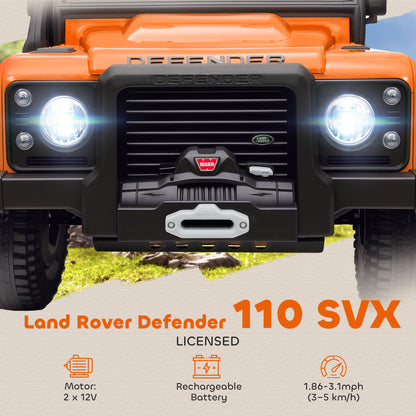 Kids Electric Ride-On Car with Remote Control | 4-Wheel Suspension | LED Lights | Music | 3-5 Years | Orange