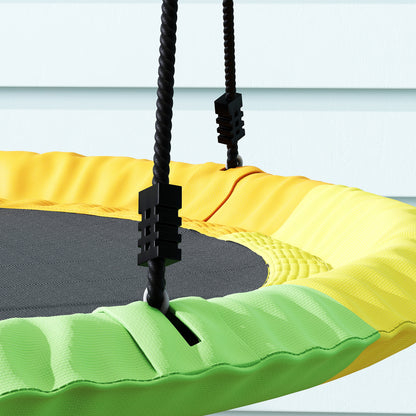 Kids Tree Saucer Swing 120cm – 300kg Capacity, Fits 4 Children, Adjustable Ropes, Tree Straps & Carabiners, Washable Oxford Fabric, EN71 Tested, Ages 3–8