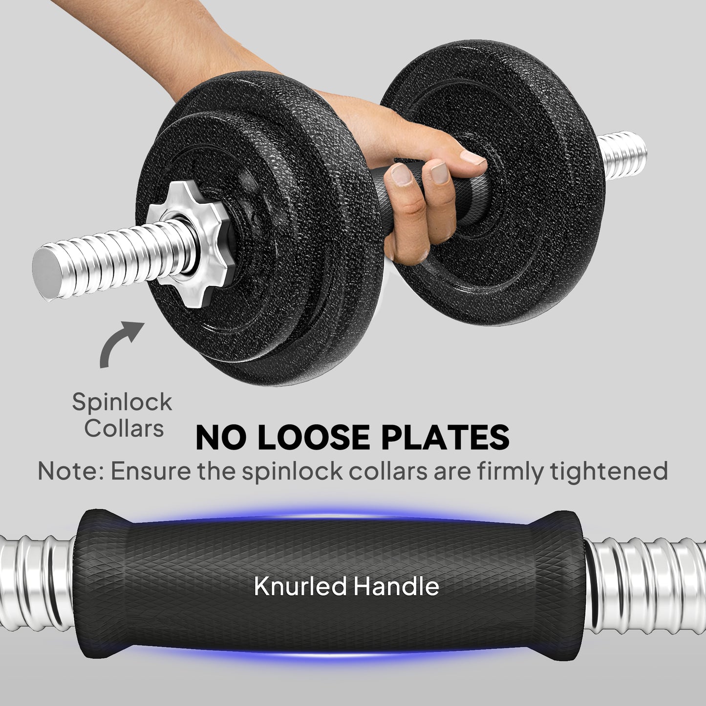 SPORTNOW 2-in-1 Adjustable Dumbbells Set, 20kg Weights Dumbbells Set with Non-Slip Grip for Strength Training, Weight Lifting, Bodybuilding, Home Gym Workout Equipment for Men & Women