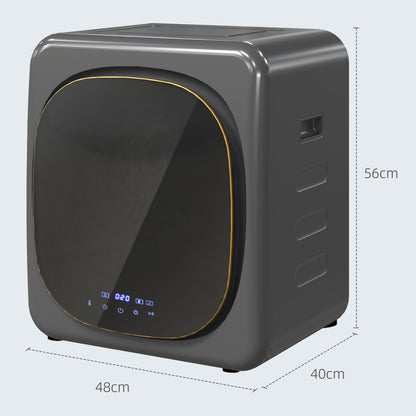 4kg Vented Tumble Dryer with Deodorise, Smart Mode, 800W Compact Tumble Dryer with Stainless Steel Tub, Front Load, for Flat, Home, RVs, Grey