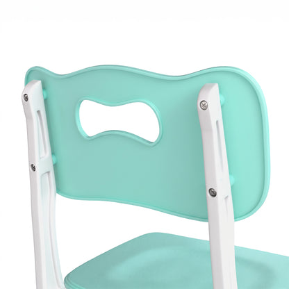AIYAPLAY Kids Desk Chairs Set of 2 | Green & White | 3-Level Adjustable Seat Height 26–30cm | Backrests & PP Construction | Ages 18 Months–8 Years