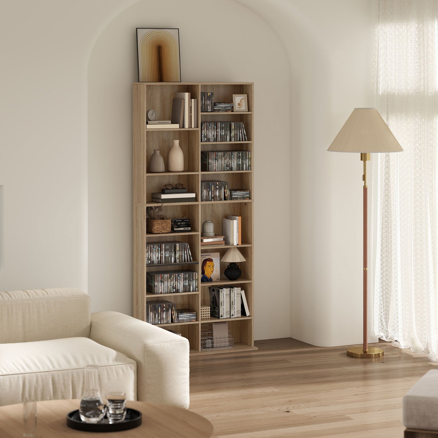 640 CD Storage Tower - Nature Wood Finish