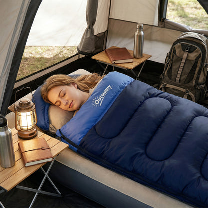 Outsunny Sleeping Bag for Adults, Lightweight & Compact Sleeping Bag, 3 Seasons