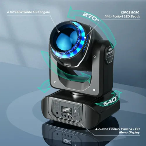 Moving Head LED Light RGBW Gobo Beam Stage Lighting DJ Disco DMX512 120W 18Prism