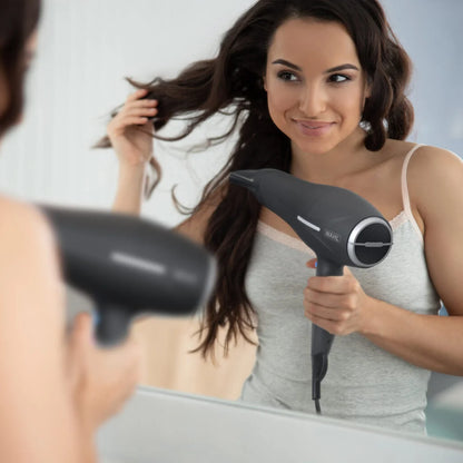 Wahl ZY105 Ionic Smooth Hairdryer 2200W | Tourmaline Grille | 3 Heat & 2 Speed Settings | Cool Shot Button | Detachable Diffuser | Reduces Frizz & Static | UK Plug