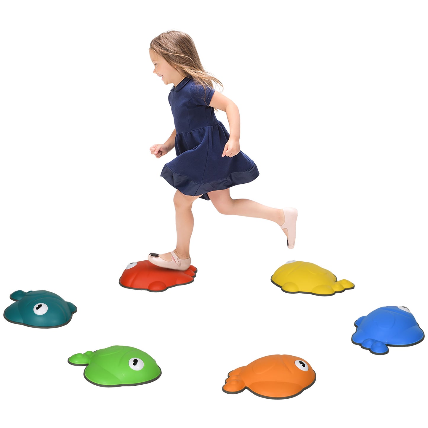 AIYAPLAY 6 Piece Balance Stepping Stones Kids for Sensory with Non-slip Edge, Stackable Outdoor Indoor Obstacle Course