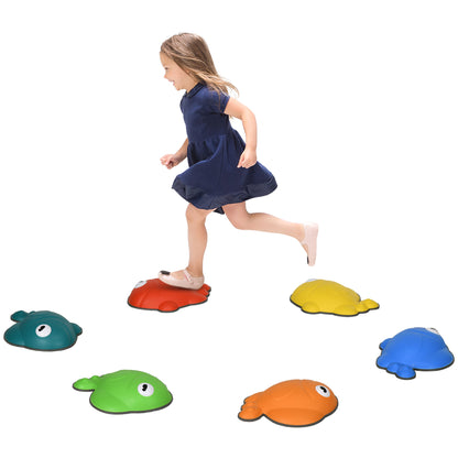 AIYAPLAY 6 Piece Balance Stepping Stones Kids for Sensory with Non-slip Edge, Stackable Outdoor Indoor Obstacle Course