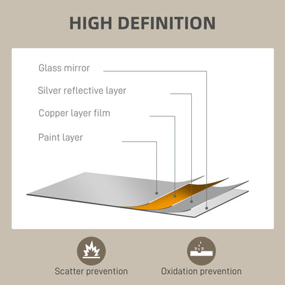 Rectangle Wall Mirror, 110 x 50cm Window Style Vanity Mirror with Metal Frame, Decorative Hanging Mirror for Living Room, Bedroom, Entryway, Gold Tone