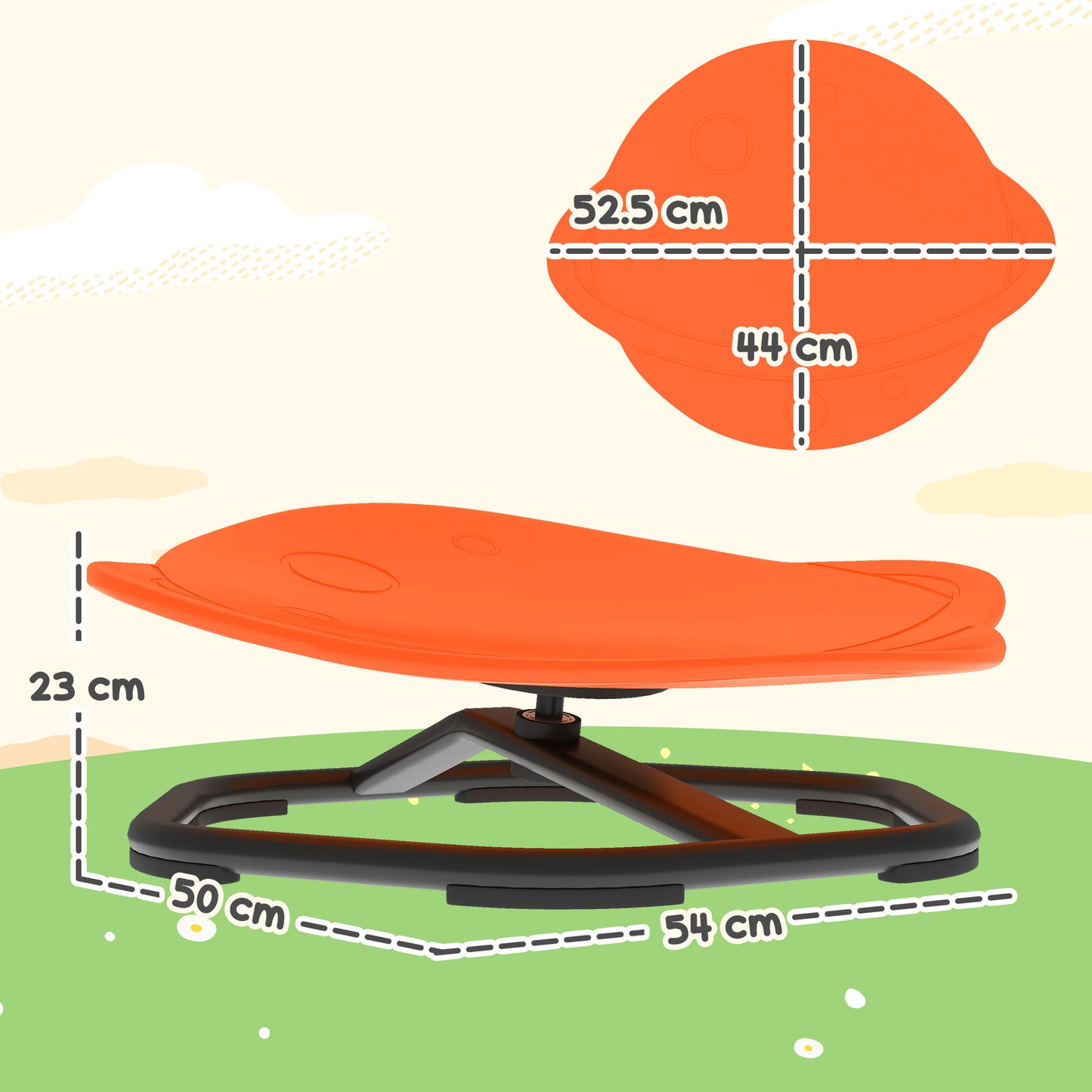 AIYAPLAY Planet-Shaped-kids Swivel Chair, Sensory Spinning Chair for Balance, Coordination Training, Orange / Red