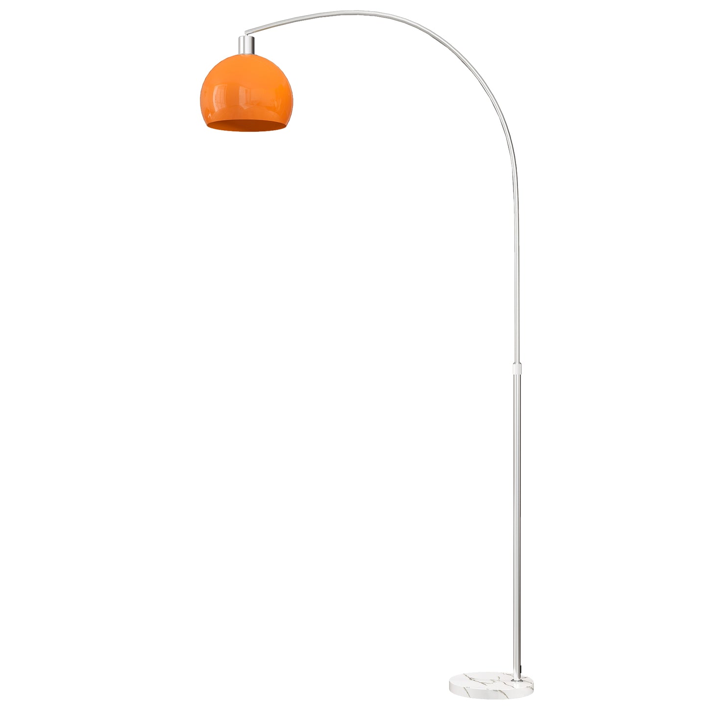 Floor Lamp for Living Room, Modern Standing Lamp with Shade & Foot Switch for Bedroom, Office, Orange
