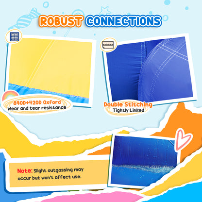 AIYAPLAY Inflatable Bouncy Castle, Kids Water Bounce House 6 in 1 with 550W Blower, 2 Slides for Garden, Party, Outdoor Indoor