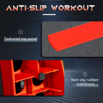 Aerobic Step, 10cm, 15cm & 20cm Height Adjustable Exercise Stepper for Exercise Workout, Nonslip Step Board Great - Grey and Red