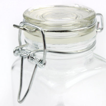 Maison & White Mini Glass Spice Jars Pack of 12 | Airtight Metal Clip-Top & Rubber Seal | 100ml | 8cm | Includes Chalkboard Labels & Chalk Pen | Kitchen Pantry Storage | 2-Year Warranty