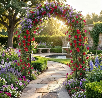 Heavy Duty Metal Garden Arch Rose Archway Pergola Arbour Climbing Plants Trellis Outdoor Garden Patio Support
