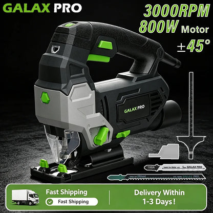 GALAX PRO 800W Powerful Motor Jigsaw Adjustable ±45° Cutting 3000 RPM Electric Saber Saw Wood Tool for DIY Woodworking Chainsaw