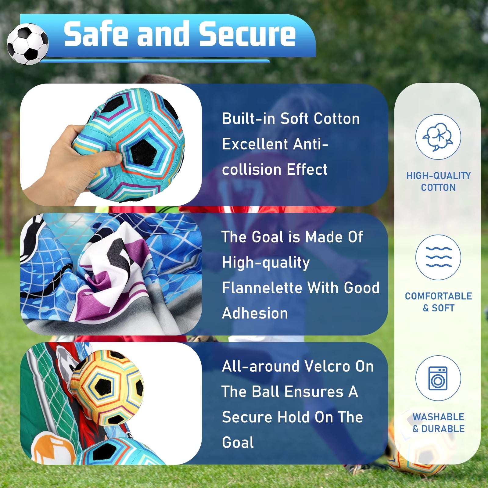 VATOS Football Soccer Sticky Goal Toy Shooting Score Practice Indoor Outdoor Sport Game Penalty Free Kick Training for Boys Gift