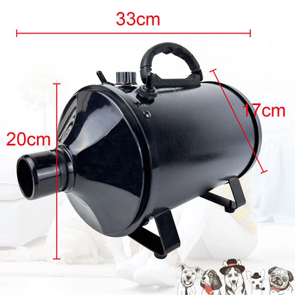 Pet Dog Cat Grooming Hairdryer Professional 2800W Variable Speed Powerful Efficient Hair Fur Blower Dryer With 3 Nozzles