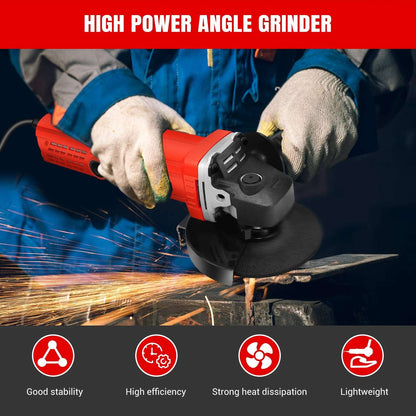 5000W Electric Corded Angle Grinder Grinding Sander Tool For Metal Tile Cutting & Polishing M14 12000RPM