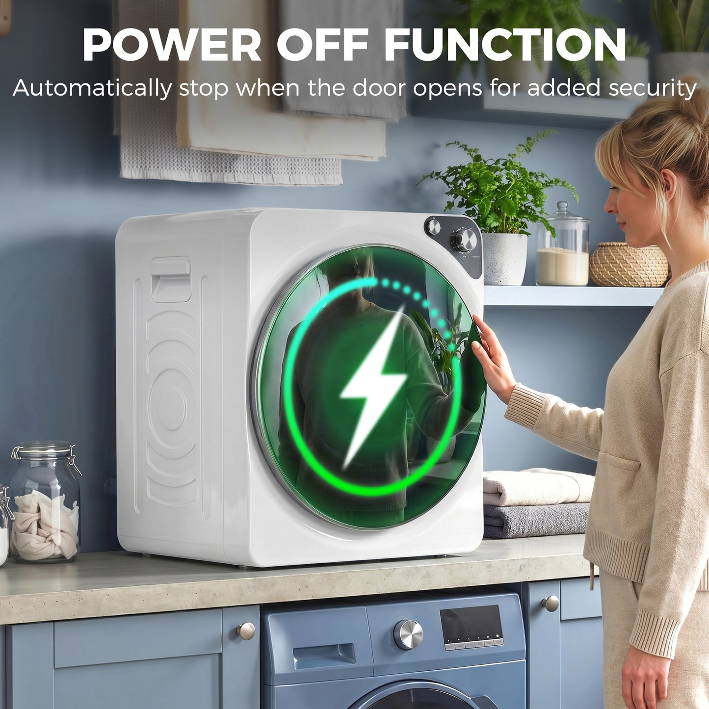Compact Vented Tumble Dryer | 5kg | 1000W | 5 Drying Modes | Stainless Steel Drum | Stackable | 54dB | White