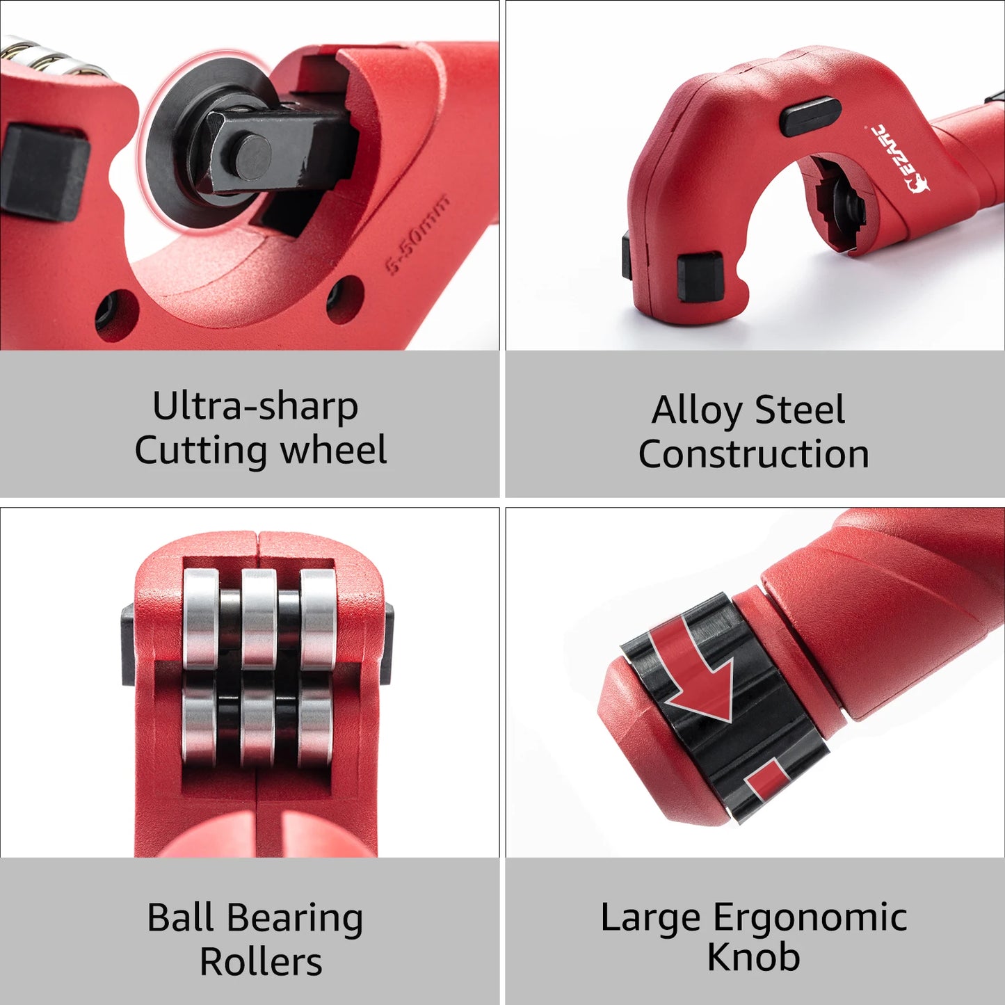 EZARC 2-Piece Tubing Cutter Set with 3/16 to 2-inch Outer Diameter Heavy Duty Pipe Cutter and 1/8 to 7/8-inch Mini Tube Cutter for Cutting Pipes of Al