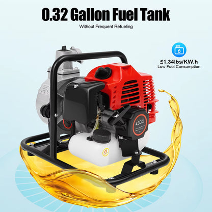 2-Stroke Petrol Engine Water Transfer Pump With Filter, for Irrigation, Drainage, Water Intake Work