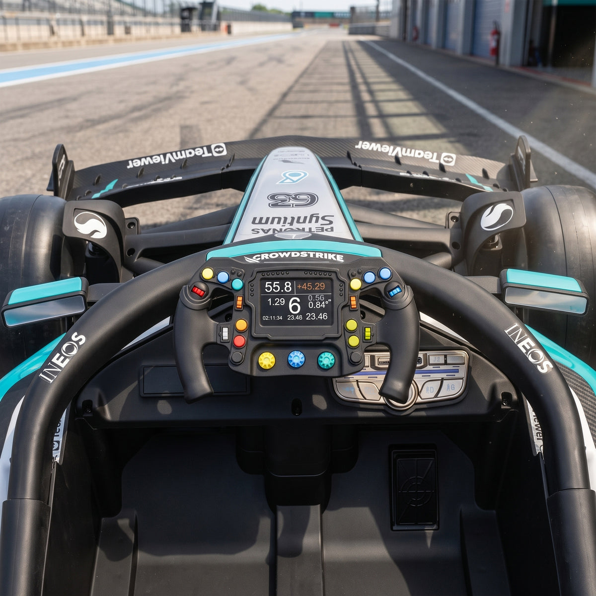 Mercedes-AMG PETRONAS F1 Licensed Kids Electric Go-Kart | Dual 12V Motors | 3 Speeds 3.3-5.5km/h | Parent Remote | Soft Start | Rear Suspension | PVC Silent Strips | Tow Handle | 2-Point Harness | Music & Lights | 123x66x39cm | 30kg | Ages 3-5 | Black