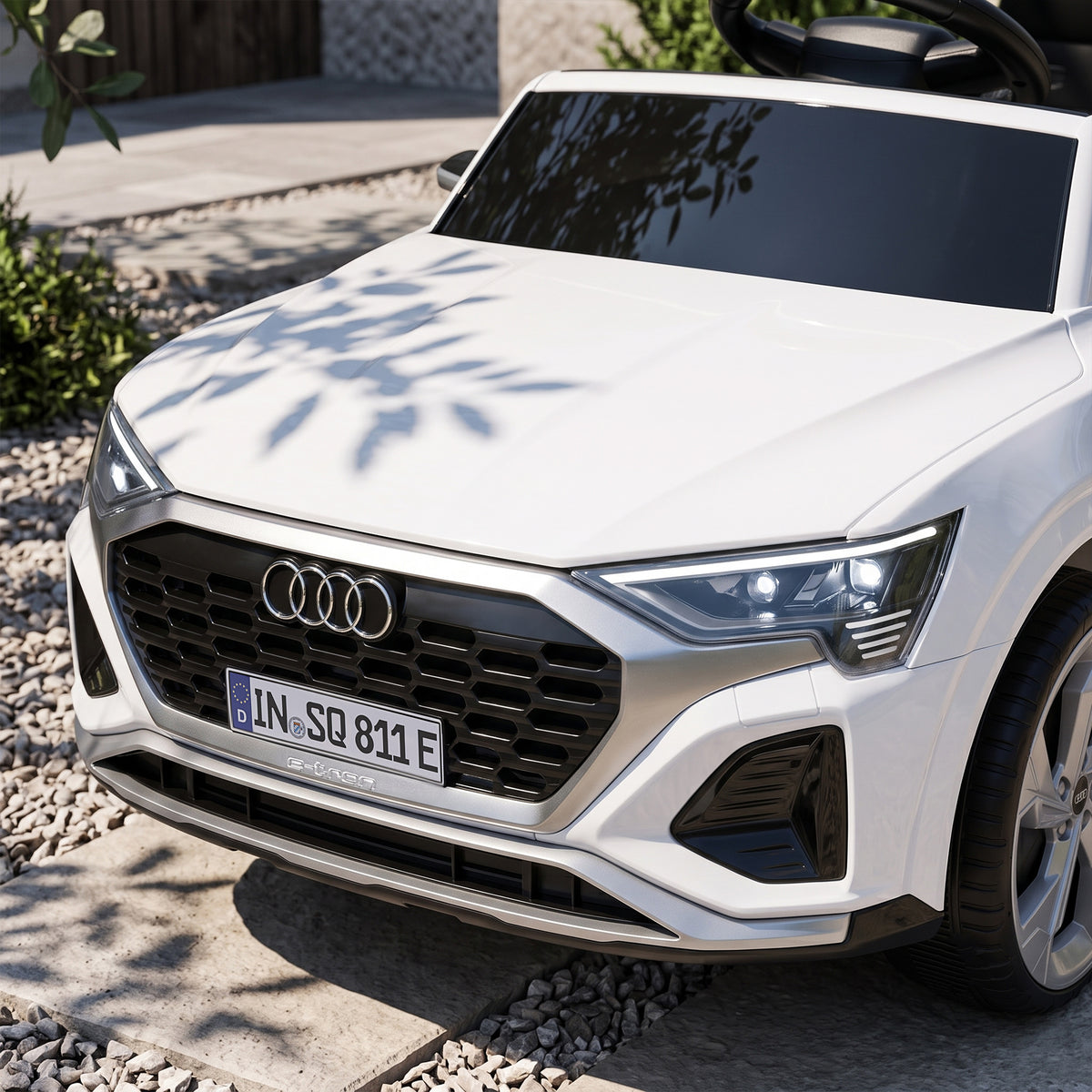 Licensed Audi Q8 e-tron Sportback Kids Ride On Car | Parental Remote | 4-Wheel Suspension | Soft Start | LED Lights | MP3 | Ages 3–4 | White or Black