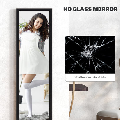 Full Length Mirror, 37 x 157cm Wall Mounted, Leaning, Free Standing Mirror, Framed Full Body Mirror for Living Room, Bedroom, Black
