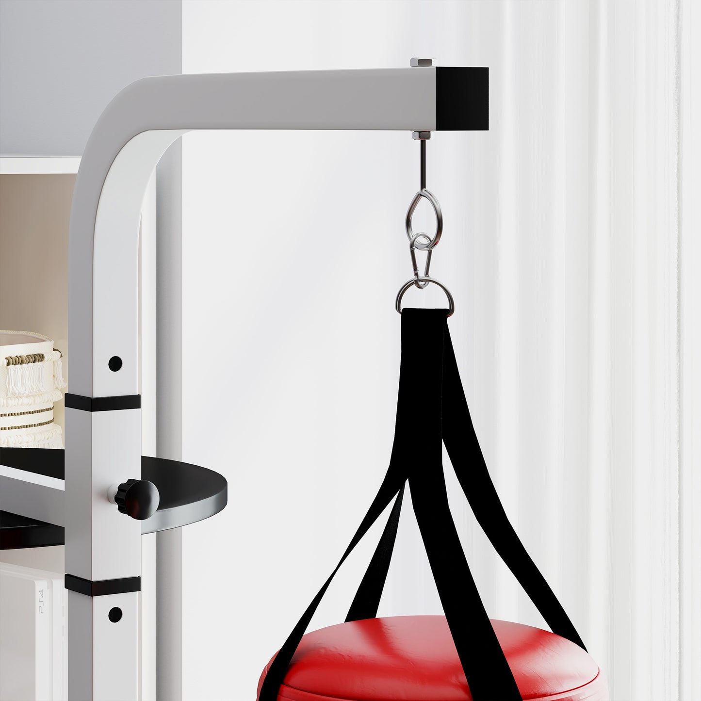 Freestanding Boxing Punch Bag & Speed Ball Station Hanging Frame Training Exercise Platform Home Gym Heavy Duty, White