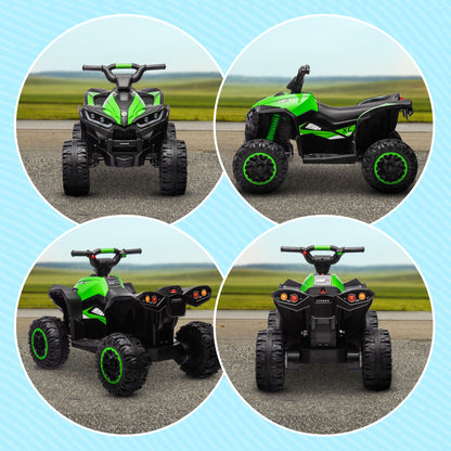 Kids 12V Ride-On Quad Bike w/ Music, Horn, for Ages 3-5 Years - Green