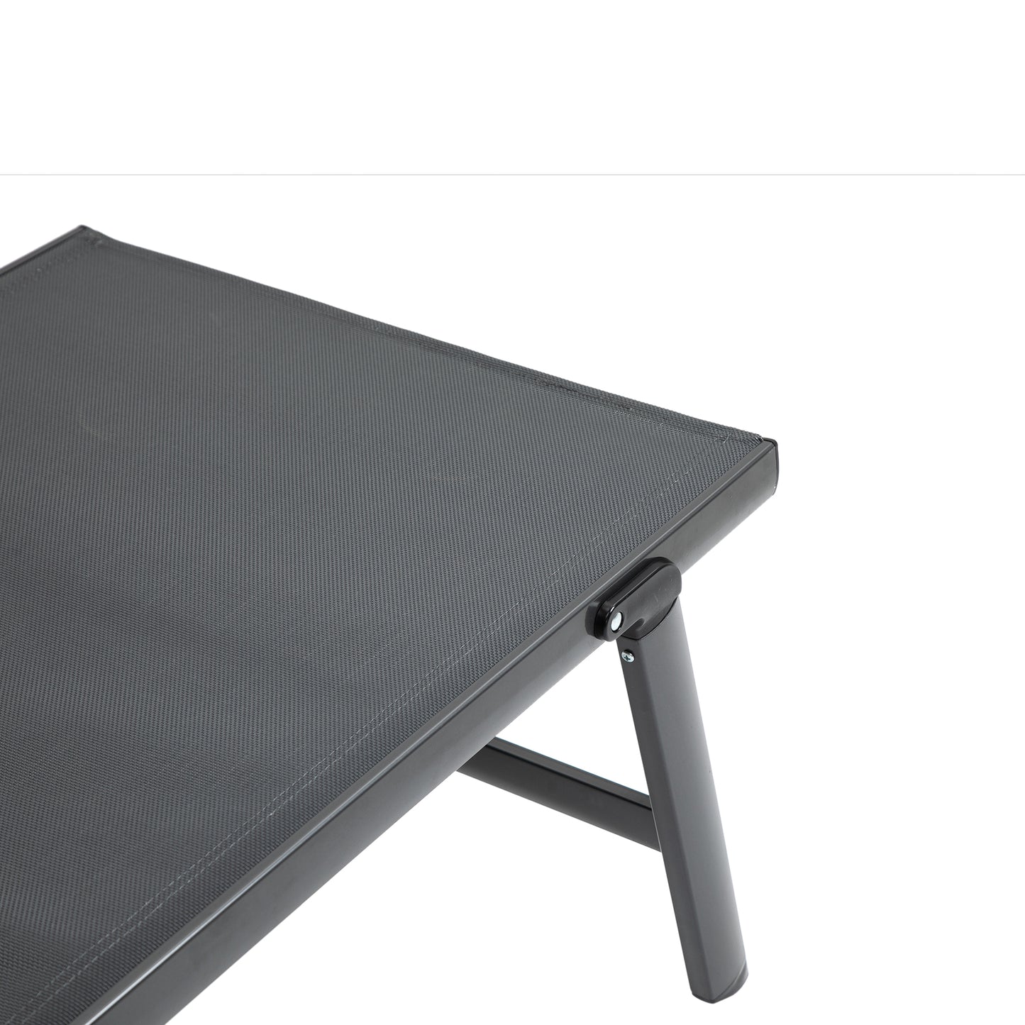 Set of 2 Reclining Sun Loungers | 5-Position Adjustable Backrest | Breathable Mesh Fabric | Powder-Coated Aluminium Frame | 150kg Capacity | Folds Flat | Patio & Garden | Grey