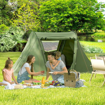 3 Man Camping Waterproof Family Tent with Living Area and 2 Bedrooms, 3000mm with Sewn-in Groundsheet, Portable with Bag for Hiking, Festival