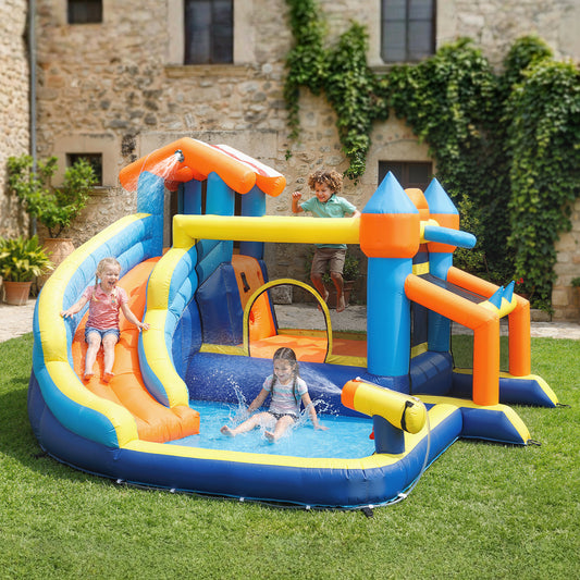 AIYAPLAY Bouncy Castle for Kids, Inflatable Bounce House with Slide, Pool (Ball Pit), Climbing Wall and Blower for Outdoor