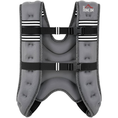 10 kg Weighted Vest | Adjustable Oxford Fabric Running & Walking Training Vest with Mesh Pocket & Reflective Strips | Grey