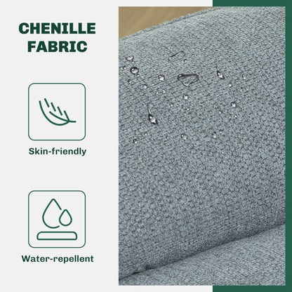 Armchair With 360 Degree Swivel And Wide Padded Seat, Upholstered Accent Chair with Water-Repellent Chenille Fabric - Grey