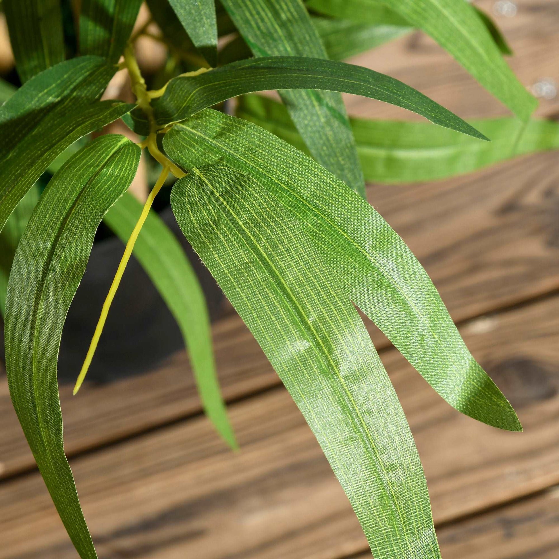 2 Piece Artificial Plants Bamboo Tree in Pot Desk Fake Plants for Home Indoor Outdoor Decor, 15x15x60cm, Green