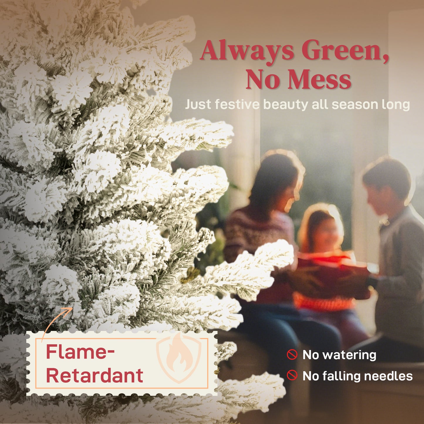 7ft Flocked Artificial Christmas Tree