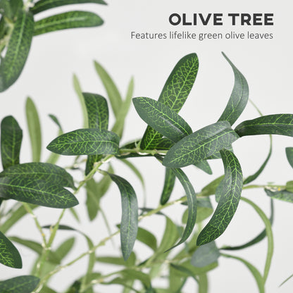 6ft Olive Tree Light with 300 Warm White LED Lights, Artificial Tree for Indoor, Party, Wedding, Christmas, Home Decoration, Green