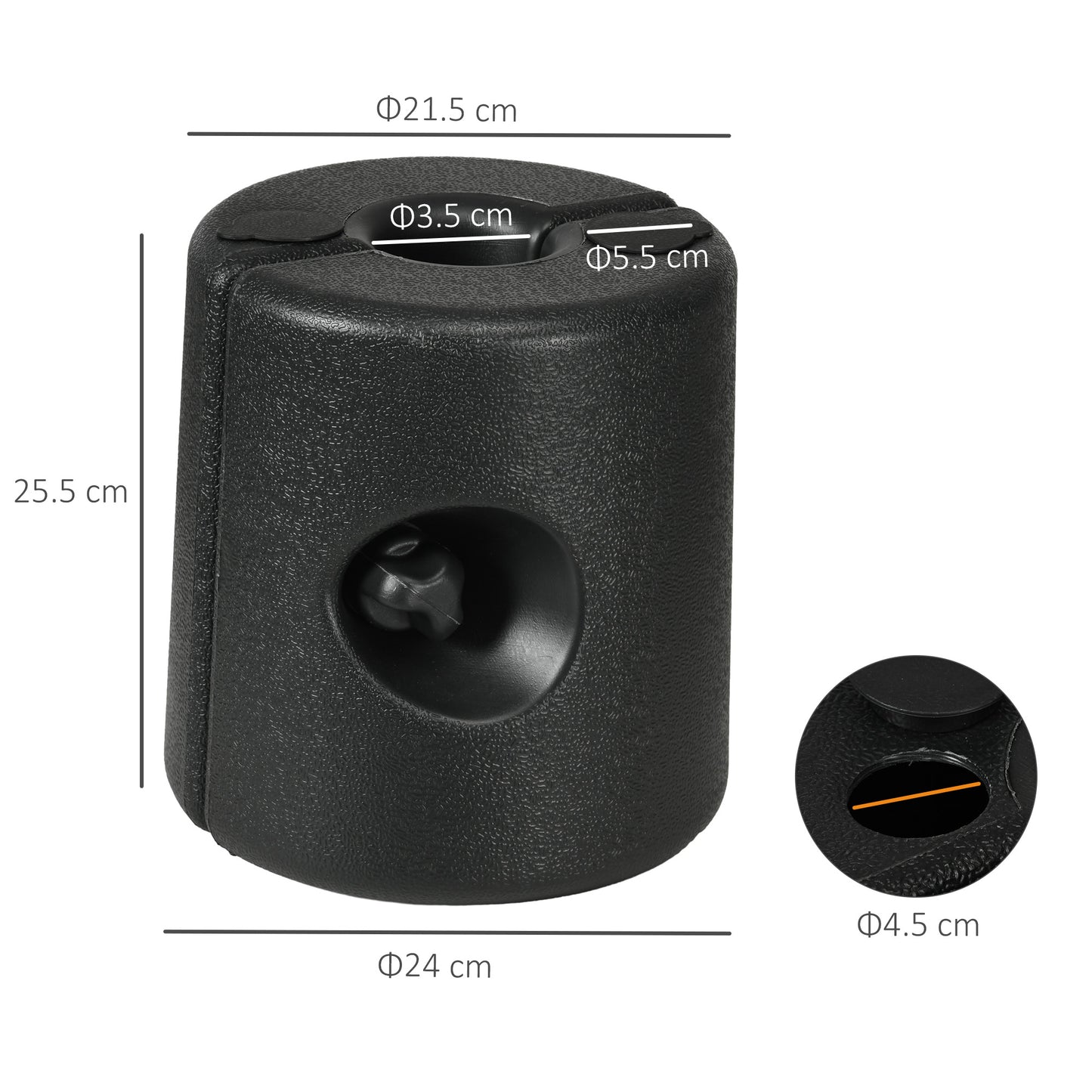 Outsunny HDPE Tent Weights Set of 4, Canopy Weights, Fill with Water or Sand, 48KG