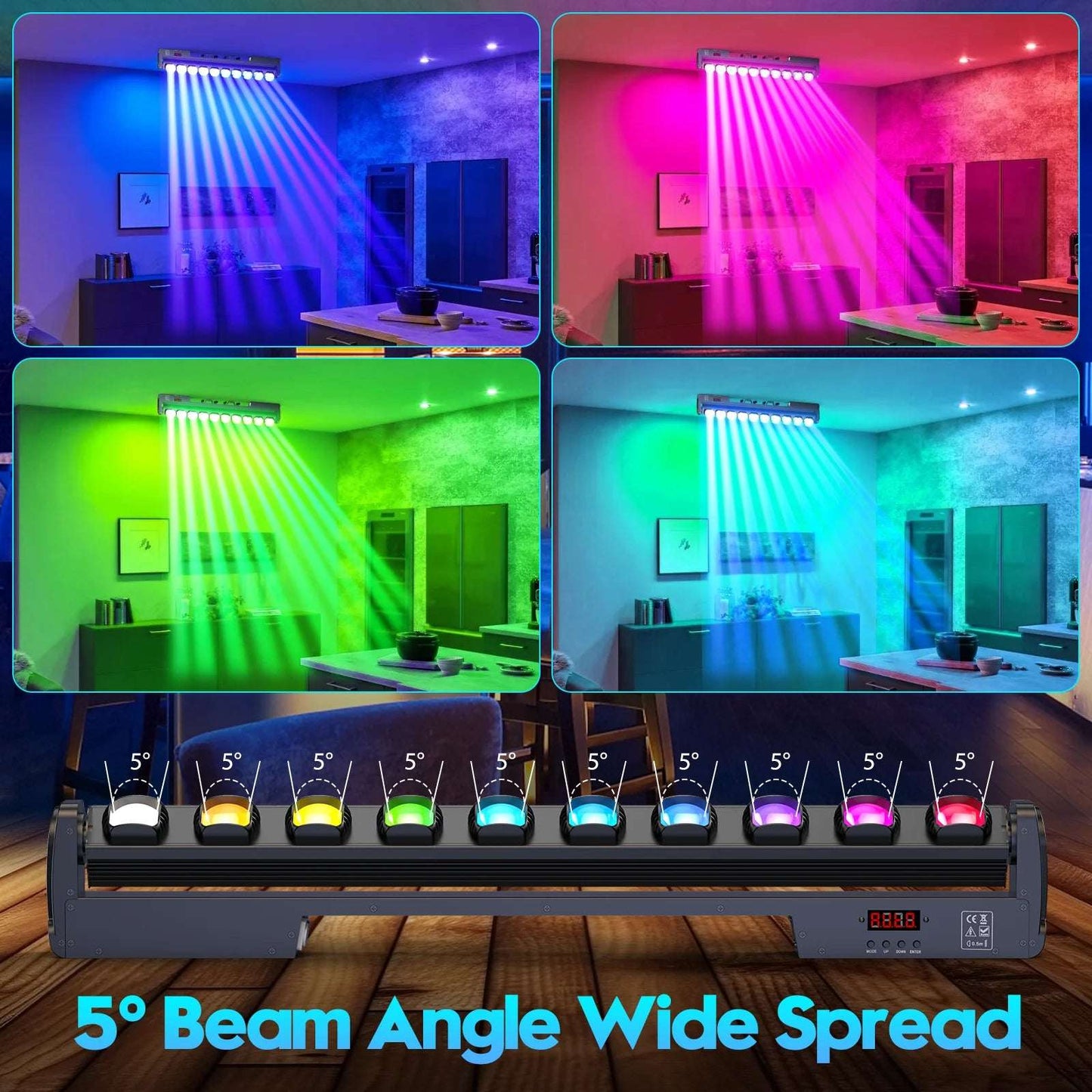 Pack Of 2 250W RGBW Beam Wall Washer Light 4 in 1 Wall Washing Rotatable Lamp Stage Swing Dot Light For Dj Party, Clubs, Disco