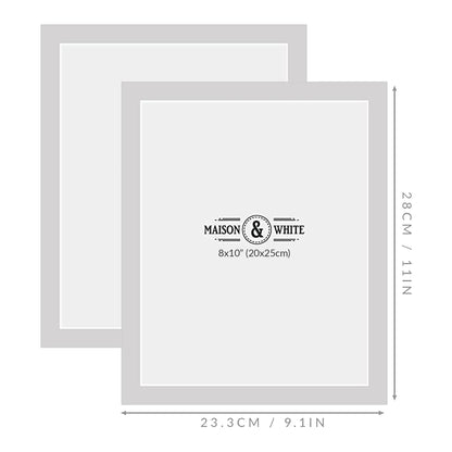Maison & White Set of 10 Assorted White Photo Frames | E1 Fiberboard | 3 Sizes | Wall Mount or Freestanding | Portrait & Landscape | Perspex Cover | 2-Year Warranty