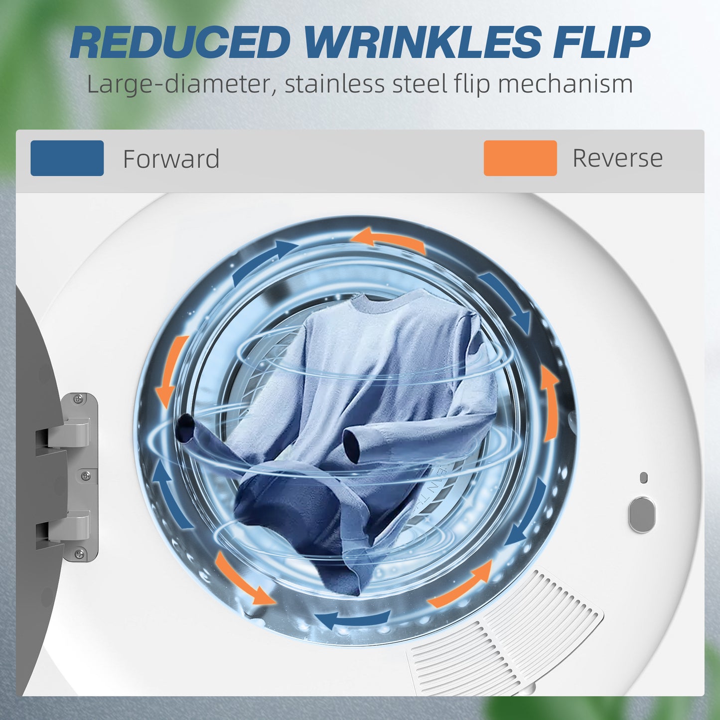 4kg Vented Tumble Dryer, 800W Compact Freestanding Front Tumble Dryer with Stainless Steel Tub and Customisable Timer, Wall-Mounted Portable Small Clothes Drying Machine, White