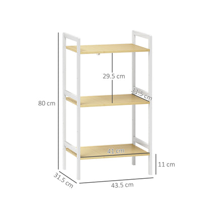 Three-Tier Bamboo Adjustable Shelf Storage Unit
