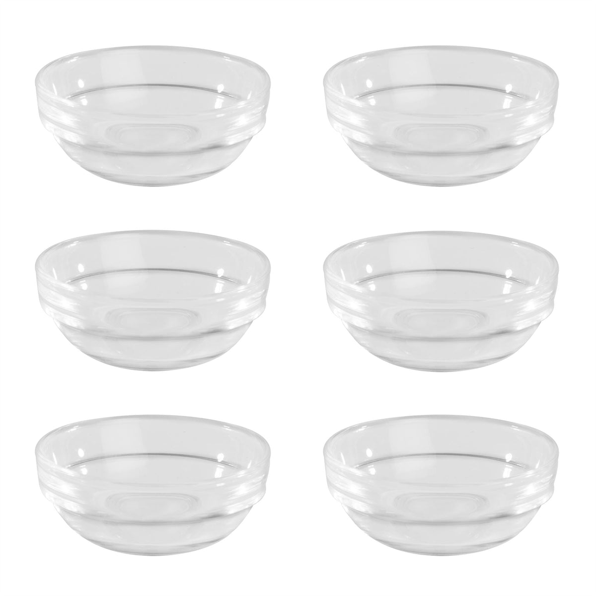 Maison & White Glass Condiment Dishes | Set of 6 | Clear Glass | 6x5cm | Dips Sauces Dressings | Dining Table & BBQ | 2-Year Warranty
