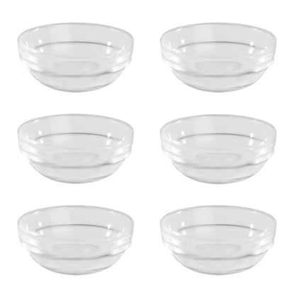 Maison & White Glass Condiment Dishes | Set of 6 | Clear Glass | 6x5cm | Dips Sauces Dressings | Dining Table & BBQ | 2-Year Warranty